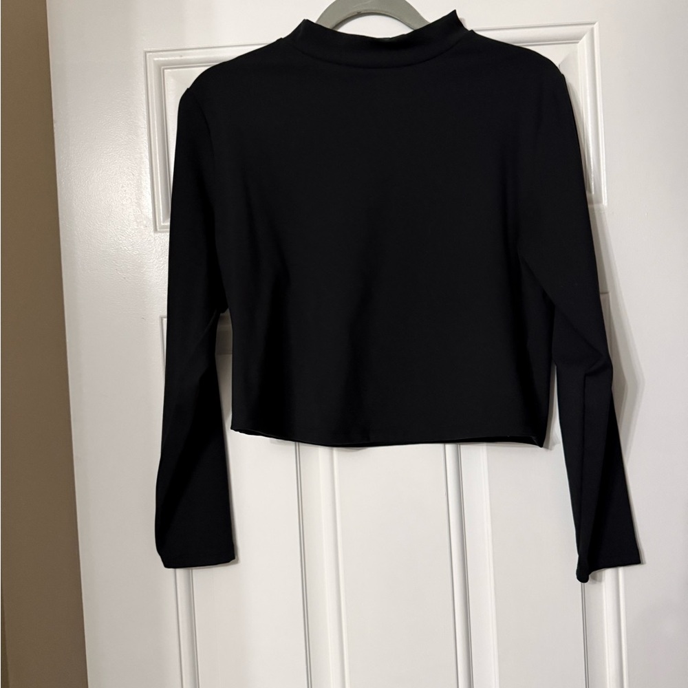 Wild Fable Black Long Sleeve Crop Top